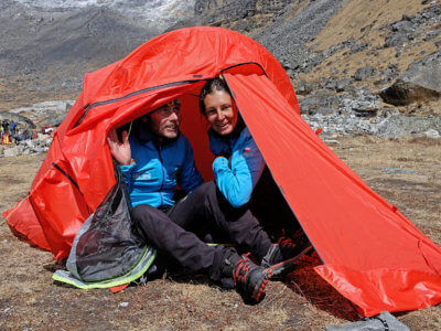 Mera Peak a Ampulapcha Pass 2018 / Pěkný domeček jsme si postavili. Dobrý útočný stan, lehounký. Pár vylepšení a bude světovej.